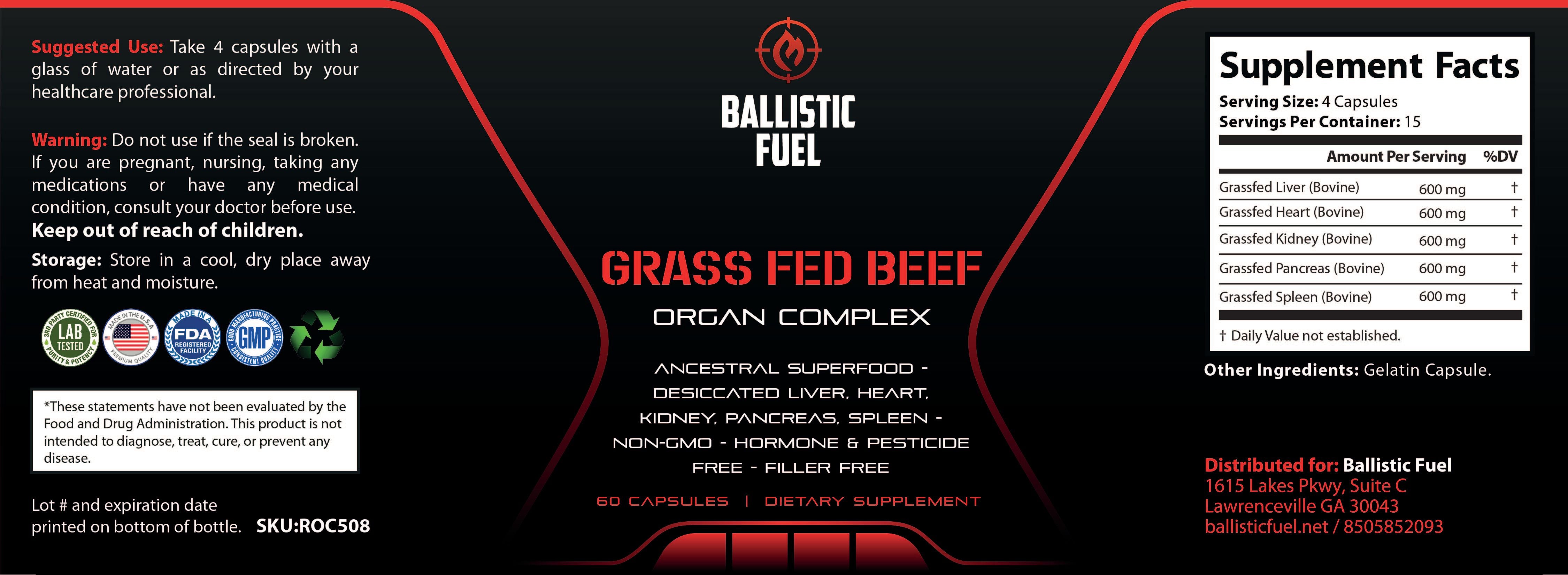 Grass-Fed Beef Organ Complex